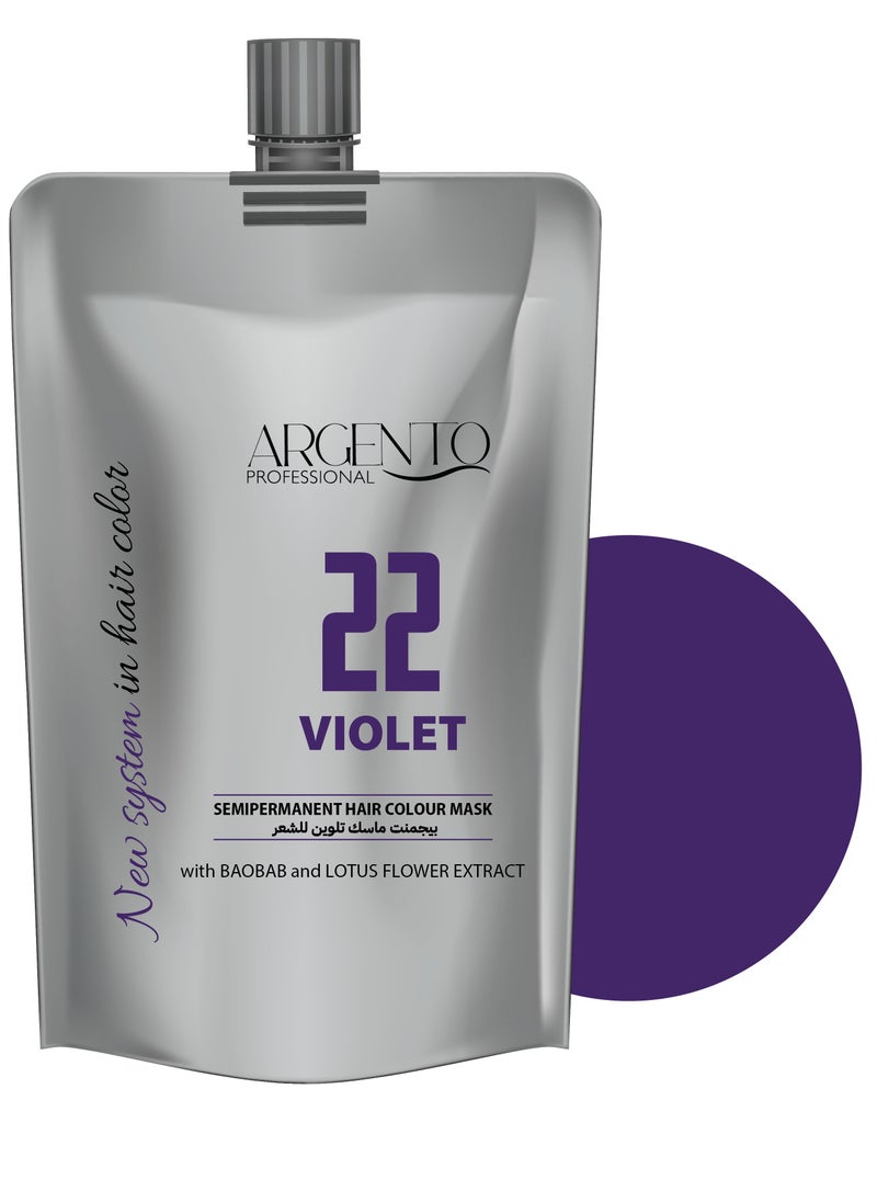 ARGENTO Argento Pro 22 Violet Semipermanent Hair Color Mask 200ml 