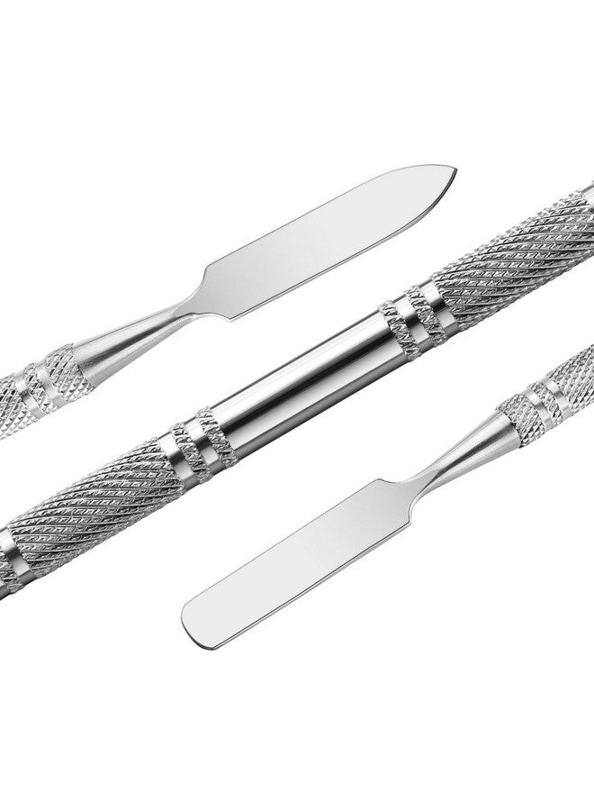 Wismee 5Pcs Makeup Spatula tool metal Set Professional Beauty Stainless Steel Cosmetics Mixer Long Metal Spatula Depotting Mixing Tool (#1+#2) - Image 3