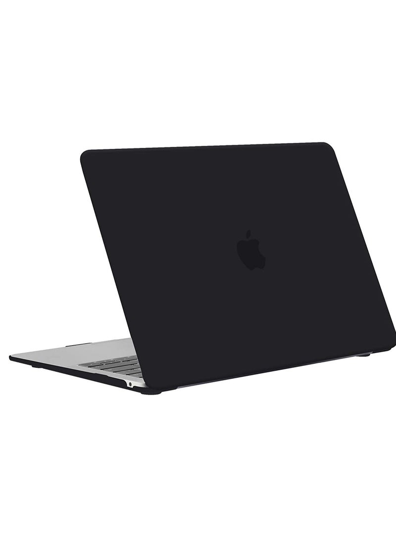 CaseBuy - MacBook Air M2 Case 2023 2022 13.6 inch A2681 Clear Plastic Hard Shell Case Protector for MacBook Air M2 13.6" with Touch ID Black - Image 1
