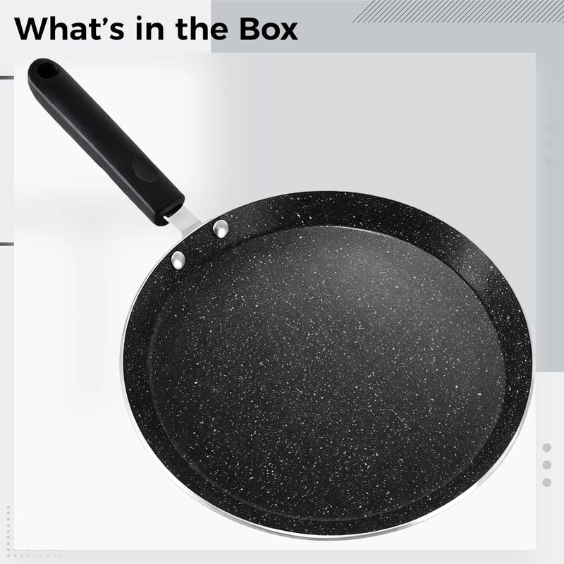 10 in Non-Stick Crepe Pan, Aluminum Griddle Pan for Induction & Gas Stovetops, Lightweight Tawa Ideal for Dosa and Baking - Image 2