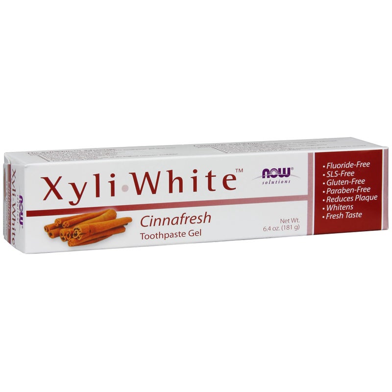 now جل معجون الأسنان Xyliwhite من NOW Foods Solutions بنكهة القرفة ينظف ويبيض طعم قرفة نظيف ومنعش 64 أونصة