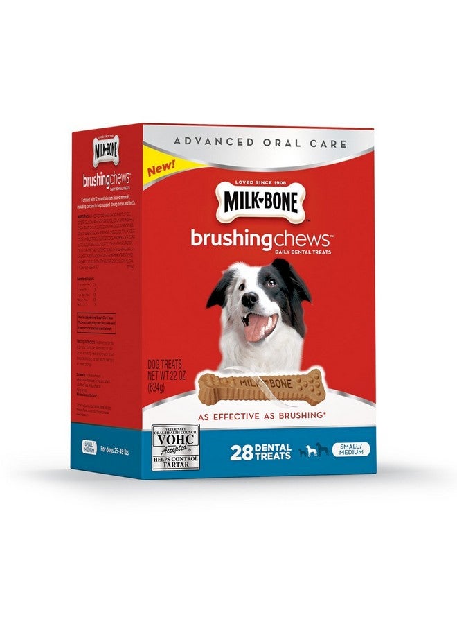 MILK-BONE Milk-Bone Brushing Chews Daily Dental Treats - Small/Medium Value Pack, 22 Ounce - 28 Bones  - Image 1