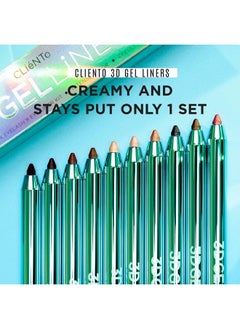 CLIONE PRIME Cliento 3D Gel Eyelinereyeliner Kit Intense Color Waterproof Smudge Proof Multipurpose 10 Colors Longlasting Eye Shadow Cruelty Free (Roasted Coffee Rose Brown)  - Image 2