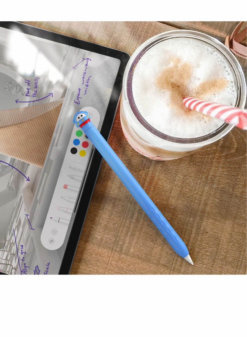 Captaintech Protective Case for Apple Pencil 2nd Generation, Cute Soft Silicone Cartoons Cover Sleeve Accessories Compatible Generation (Blue) - Image 5