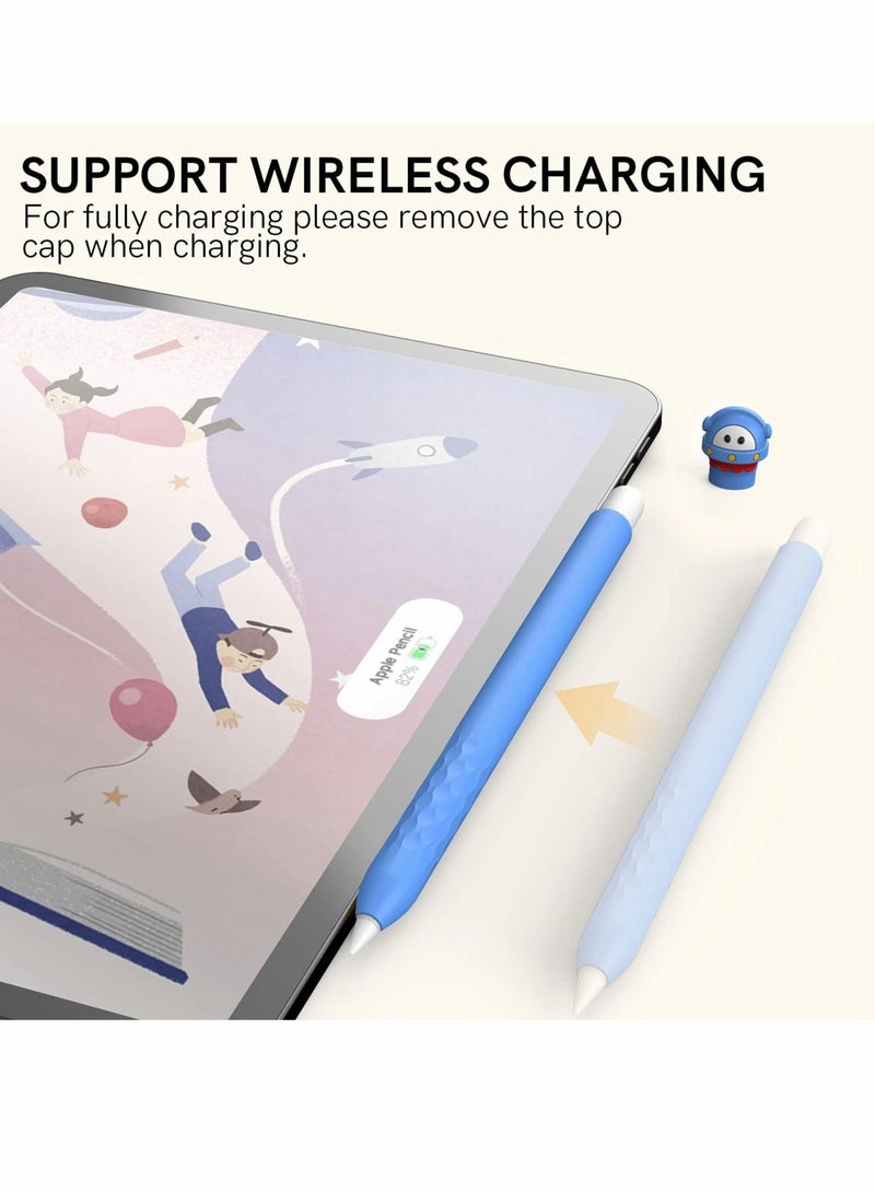 Captaintech Protective Case for Apple Pencil 2nd Generation, Cute Soft Silicone Cartoons Cover Sleeve Accessories Compatible Generation (Blue) - Image 3