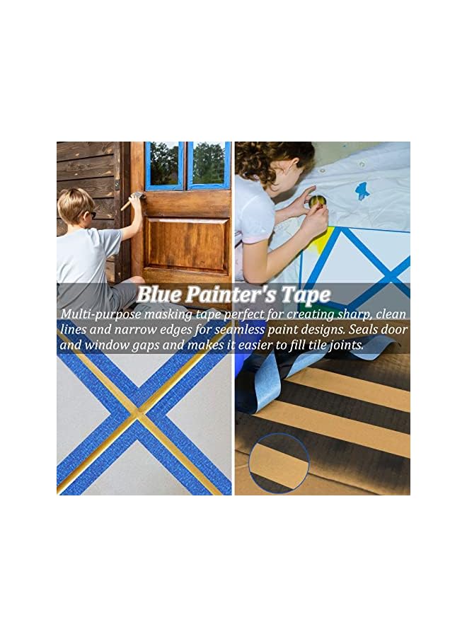 PROMASS promass Blue Painters Tape, Masking Tapes, Premium Painter's Tape, Adhesive Paint Tape for Wall Painting, DIY Artist Craft Arts, Decoration, Drafting, No Residue,Easy Removal, 4PCS  - Image 4