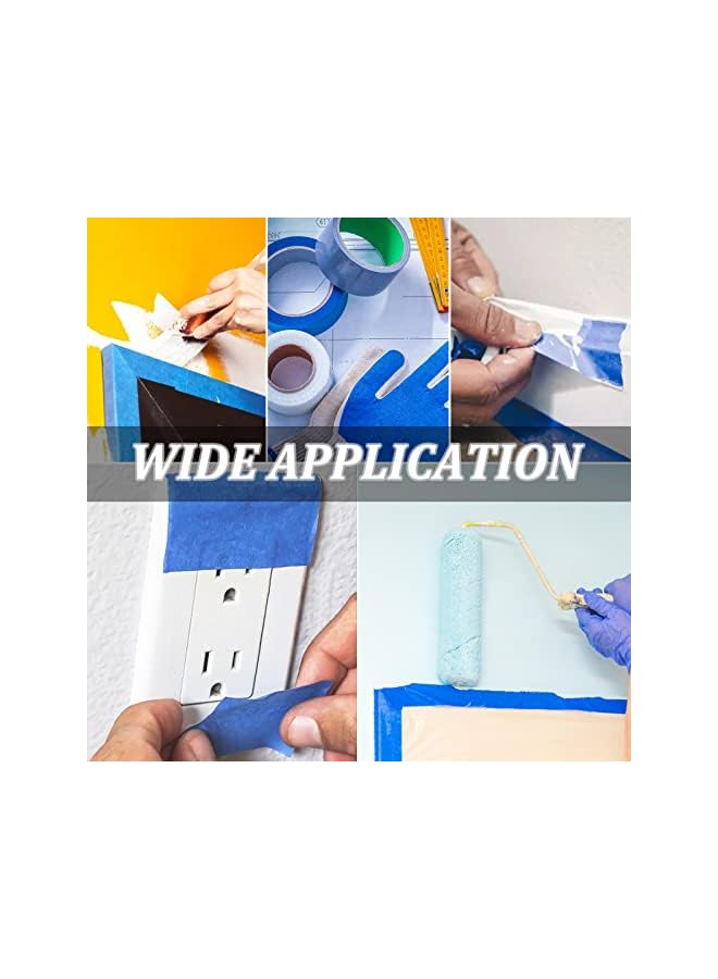 PROMASS promass Blue Painters Tape, Masking Tapes, Premium Painter's Tape, Adhesive Paint Tape for Wall Painting, DIY Artist Craft Arts, Decoration, Drafting, No Residue,Easy Removal, 4PCS  - Image 2