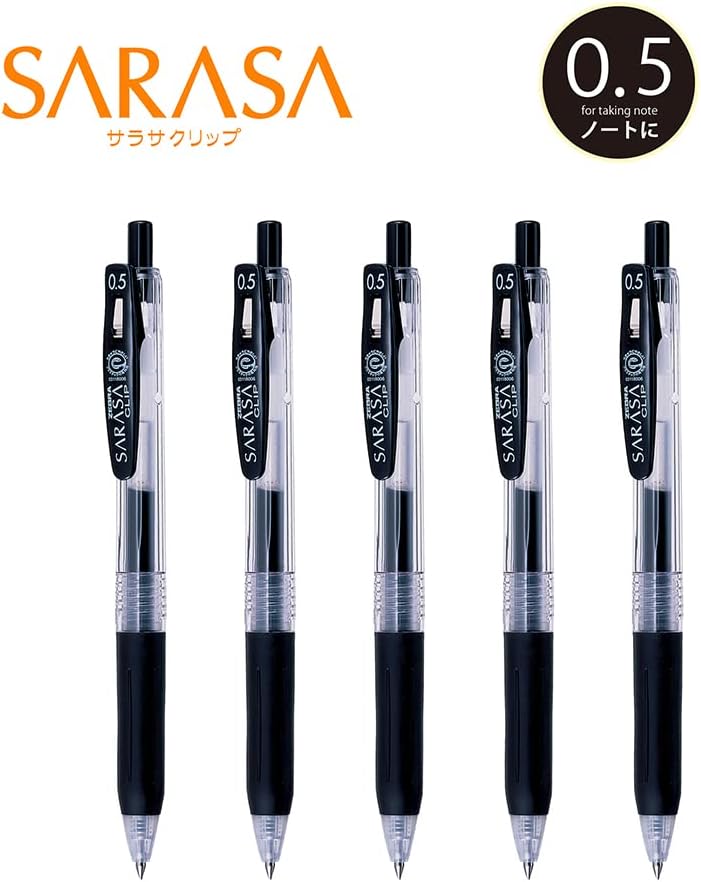 ZEBRA مجموعة أقلام جيل بالأسود من زيبرا ساراسا كليب - 5 قطع، 0.5 مم - Image 2