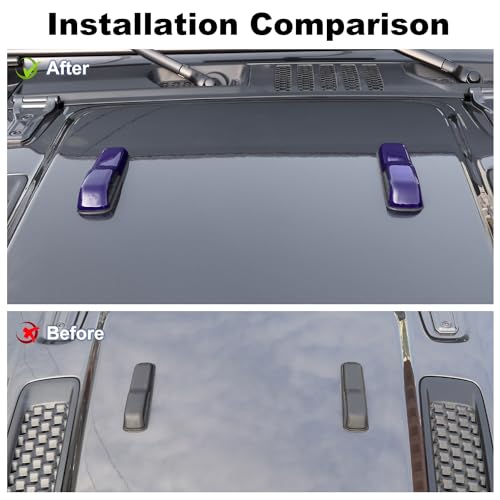 Voodonala Hood Hinge Cover Trim Exterior Accessories Decoration for 20182025 Jeep Wrangler JL JLU Sports Sahara Freedom Rubicon Unlimited Gladiator JT 2Door 4Door 2PCS Purple - Image 3