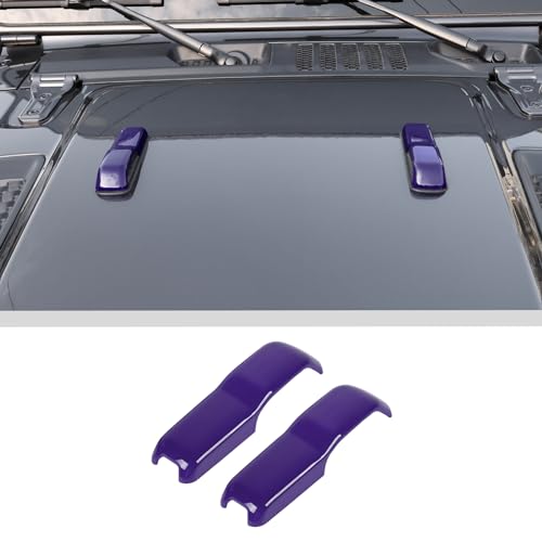 Voodonala Hood Hinge Cover Trim Exterior Accessories Decoration for 20182025 Jeep Wrangler JL JLU Sports Sahara Freedom Rubicon Unlimited Gladiator JT 2Door 4Door 2PCS Purple - Image 1