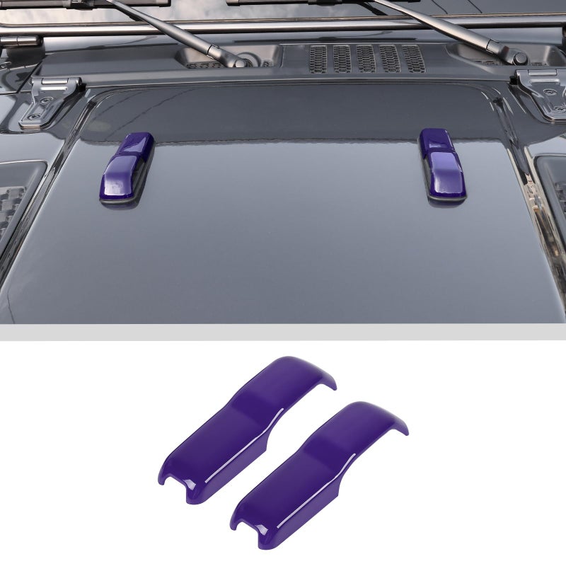 Voodonala Hood Hinge Cover Trim Exterior Accessories Decoration for 20182025 Jeep Wrangler JL JLU Sports Sahara Freedom Rubicon Unlimited Gladiator JT 2Door 4Door 2PCS Purple - Image 2