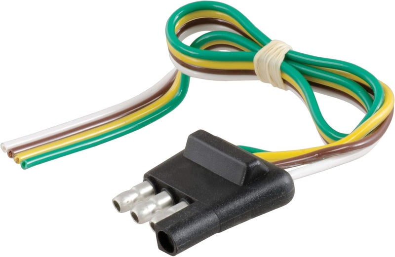 Curt 58030 Trailer-Side 4-Pin Flat Wiring Harness with 12-Inch Wires - Image 1