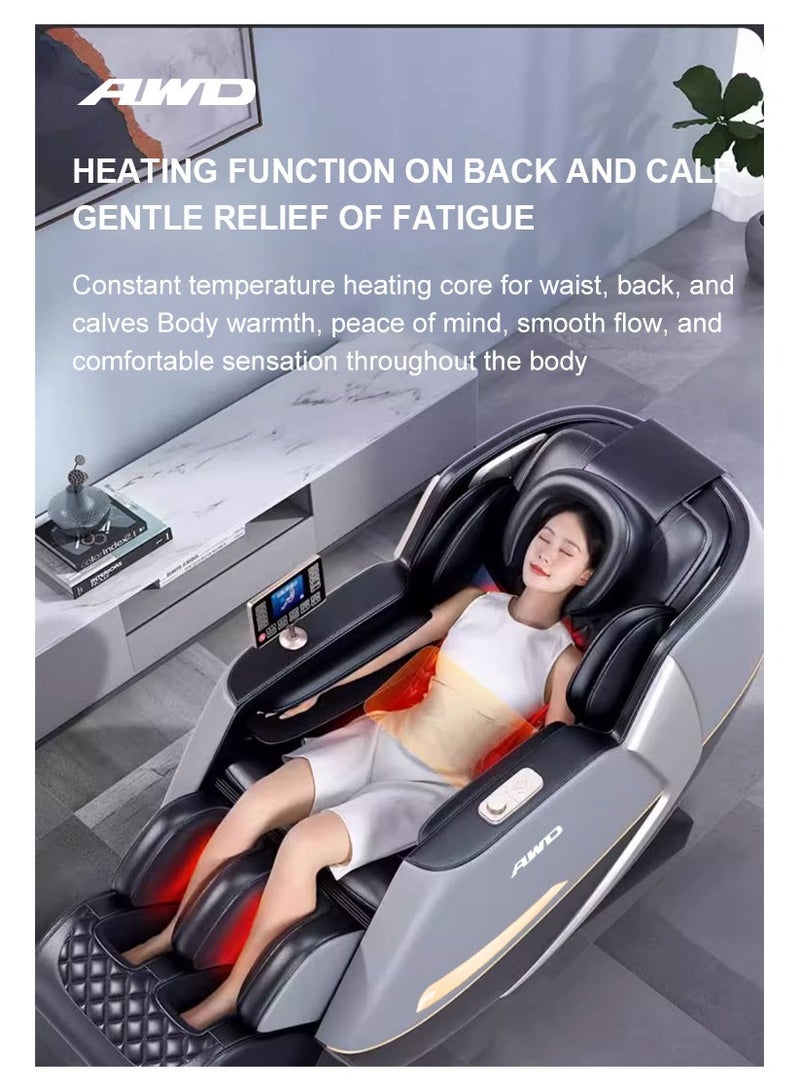 Massage Chair Full Body Massage Chair with 4D SL-Track Technology Zero Gravity 18 Auto Health Programs Intelligent Body Detection Wrapping Airbags Heating and Bluetooth Speakers