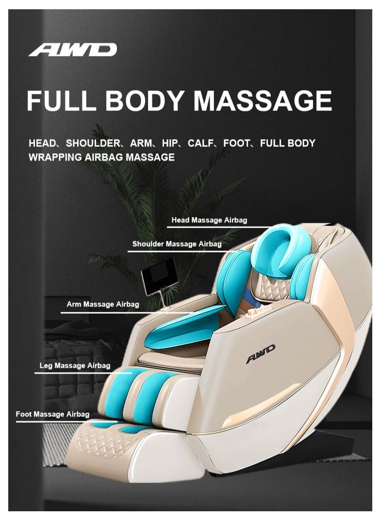 Massage Chair Full Body Massage Chair with 4D SL-Track Technology Zero Gravity 18 Auto Health Programs Intelligent Body Detection Wrapping Airbags Heating and Bluetooth Speakers