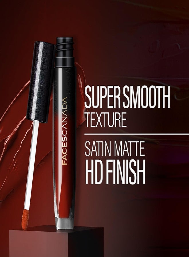 Facescanada FACES CANADA Comfy Silk Liquid Lipstick - Mysterious Pink 12, 3ml | Satin Matte HD Finish | Luxe Comfort | Longlasting | No Dryness | Smooth Texture | Mulberry Oil & Shea Butter For Plump Hydrated Lips - Image 2