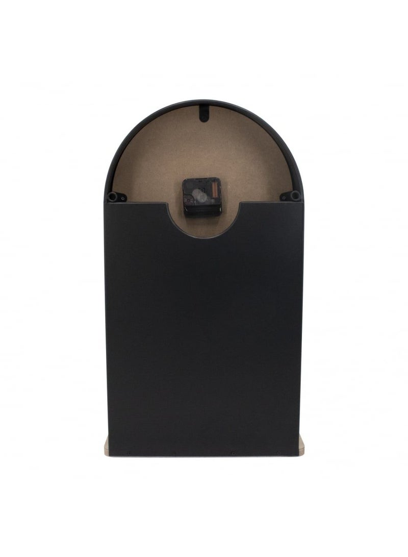 DANUBE HOME ساعة حائط مزخرفة من الخشب كامبريدج - ساعة متعددة الوظائف أنيقة مع رف مدمج، حركة كوارتز صامتة لتزيين غرفة المعيشة والمكتب L30 x H50 سم - Image 4