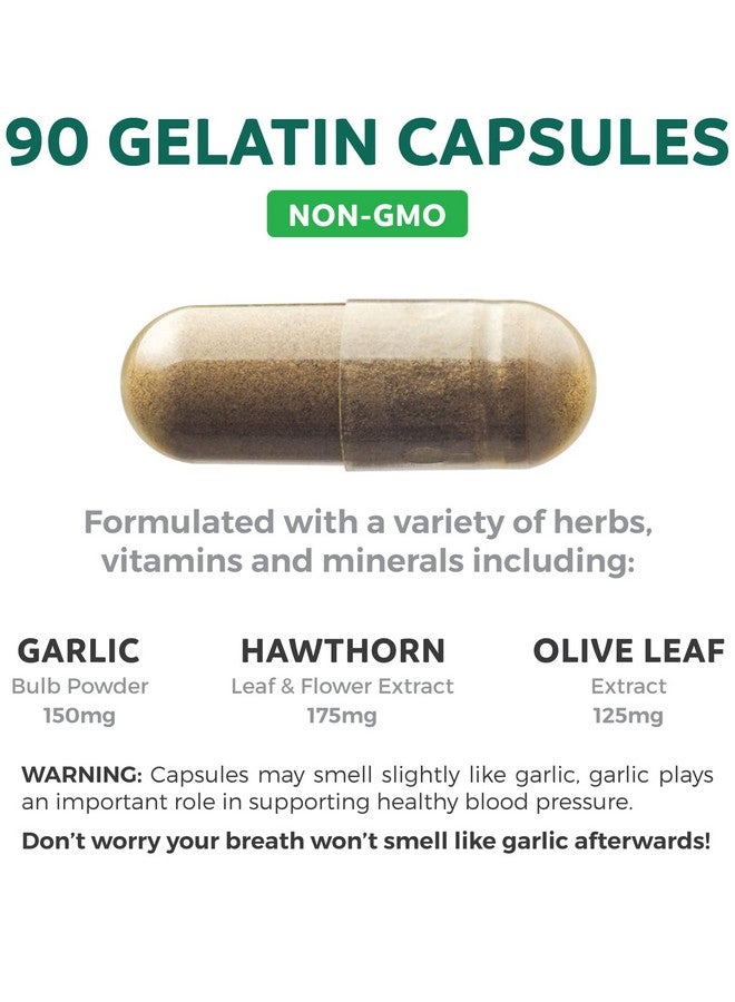 Healths Harmony Blood Pressure Support Supplement Nongmo Premium Natural Herbs Vitamins  Berries High Dosage Of Hawthorn Berry Extract Supports Blood Pressure Levels Already In The Normal Range 90 Capsules - Image 4