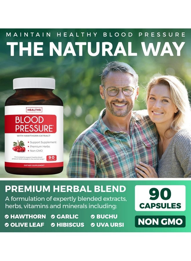 Healths Harmony Blood Pressure Support Supplement Nongmo Premium Natural Herbs Vitamins  Berries High Dosage Of Hawthorn Berry Extract Supports Blood Pressure Levels Already In The Normal Range 90 Capsules - Image 3