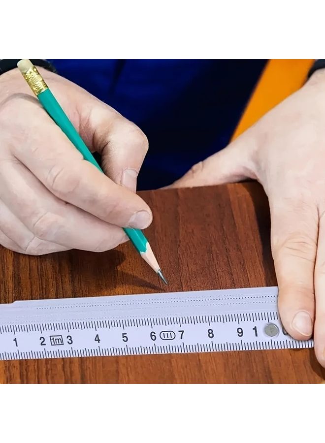 39.37 Inch Foldable Ruler Heavy Duty Retractable Measuring Tape Metric Imperial Scales - Image 4