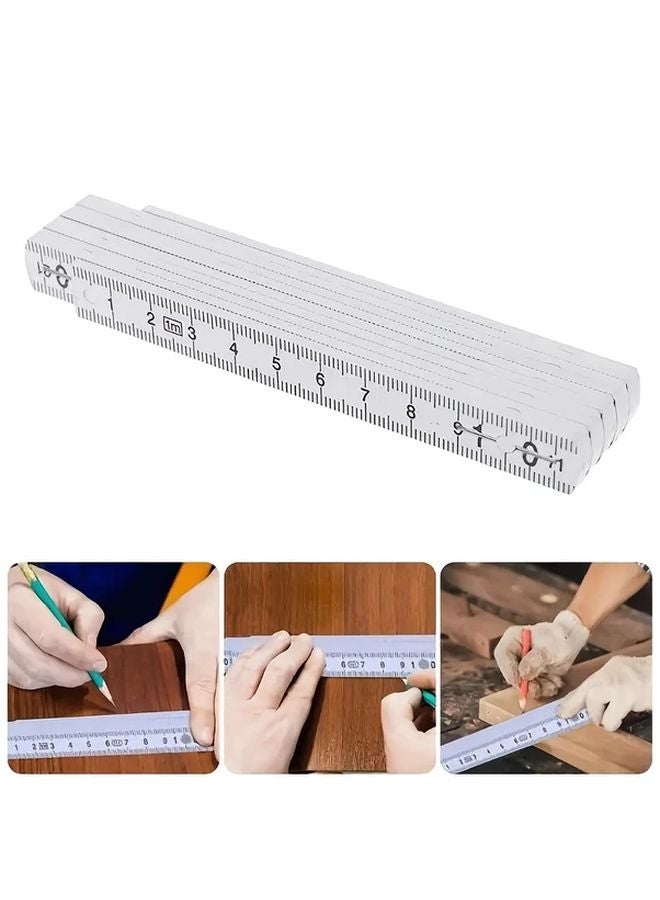 39.37 Inch Foldable Ruler Heavy Duty Retractable Measuring Tape Metric Imperial Scales - Image 2