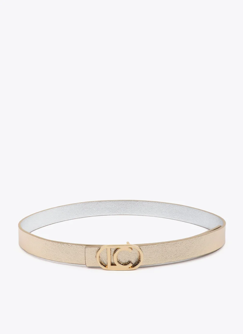 Lola Casademunt Reversible belt with oval logo buckle