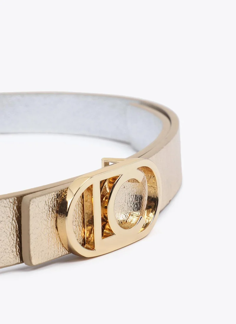 Lola Casademunt Reversible belt with oval logo buckle