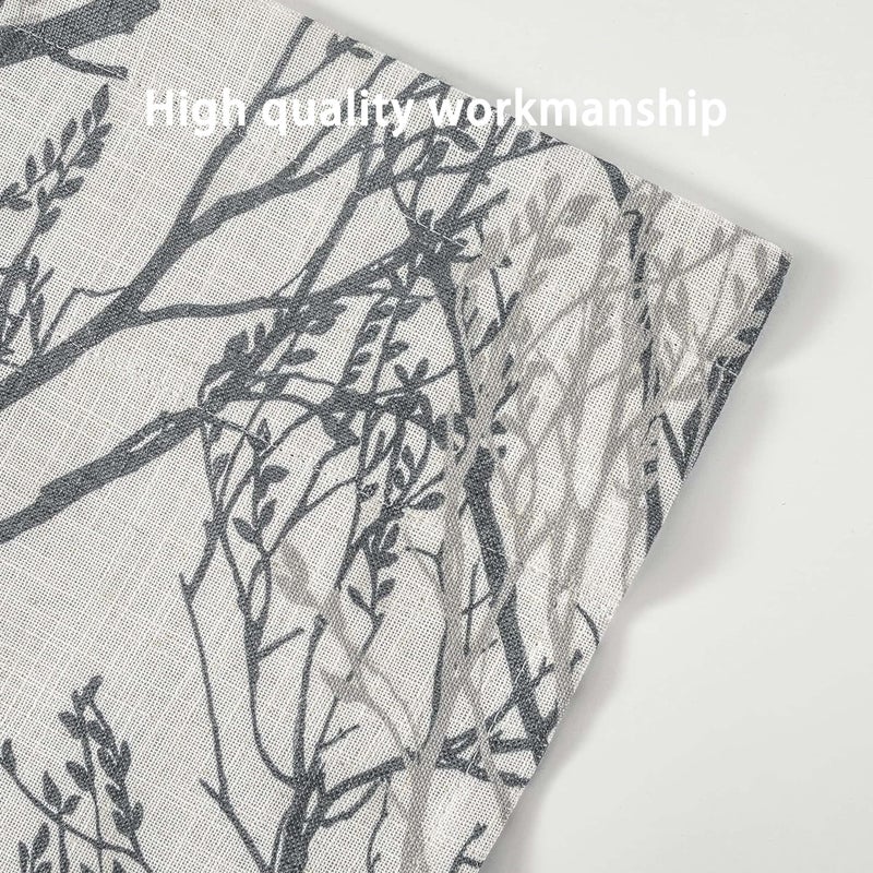DriftAway Tree Branch Linen Lined Valance Double Layer Thermal Insulated Room Darkening Blackout Valances 3 Inch Rod Pocket Short Window Valance for Living Room Bathroom 52 Inch by 14 Inch Gray - Image 3