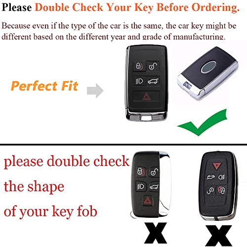 SANRILY Leather Key Cover Case for Land Rover Discovery Range Sport Evoque Jaguar XF 2020 2021 Keyless Key Fob Shell with Key Chians Pink - Image 2