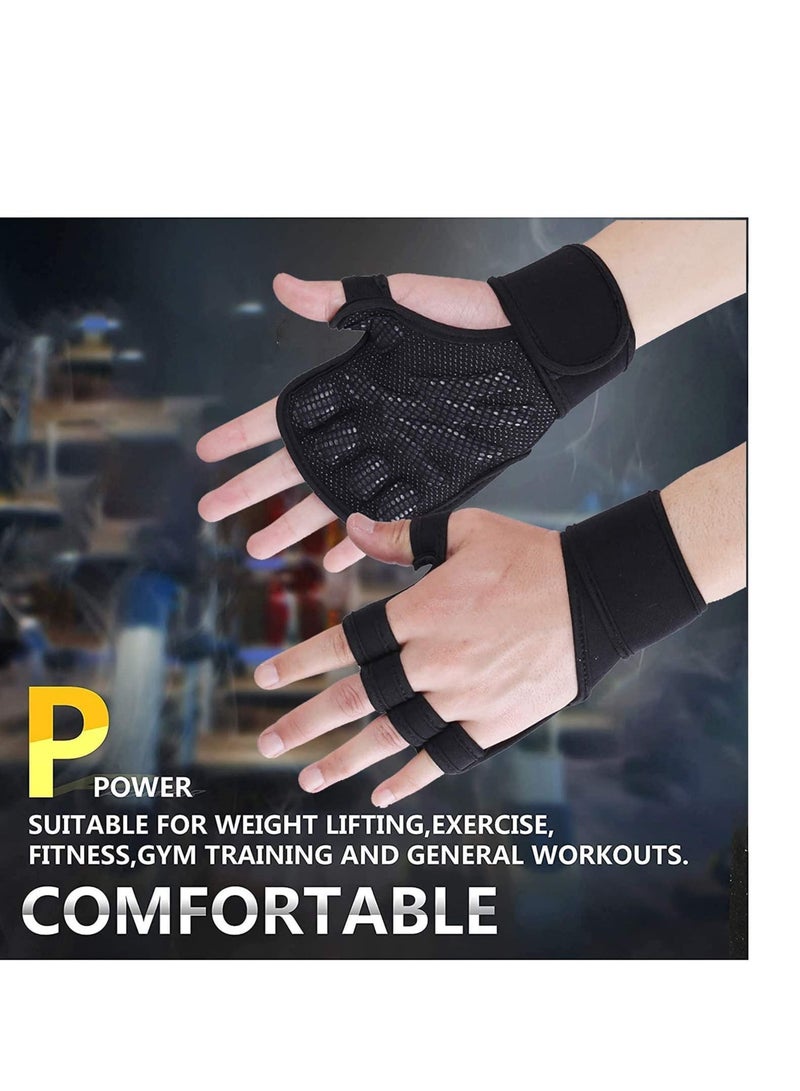 Y&D New Ventilated Weight Lifting Gloves with Built-In Wrist Wraps, Full Palm Protection & Extra Grip. Great for Pull Ups, Cross Training, Fitness Weightlifting. Suits Men Women (M) - Image 3