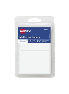 AVERY Avery 6113 All-Purpose Labels, 1 x 2.75 Inches, White, Pack of 128  - Image 1