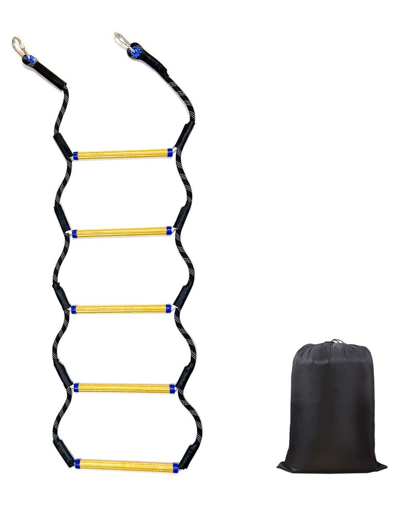 Ahpuhtan Boat Ladder 5Step Heavy Duty 400Lbs Strength Black Portable Marine Boarding Ladder for Inflatable Boat Fishing Boat Kayak Motorboat Canoeing