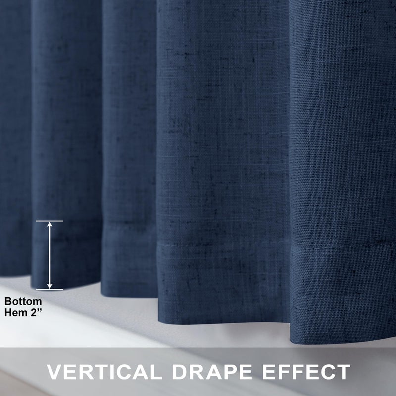 Pitalk Navy Blue Curtains 84 Inch Length for Bedroom 2 Panels Back Tab Pocket Drapes Light Filtering Semi Sheer Dark Blue Curtains for Living Room Boys Space Nautical Boho Farmhouse Decor 52x84 Long Indigo - Image 5