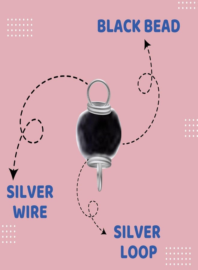 DARSHRAJ Handmade 925 Sterling Silver Wire Double Looping Chain | Silver Wire Chain with Black Beads | Stylish Chain for Baby Girls | Baby Boys | Adjustable Chain - Image 4