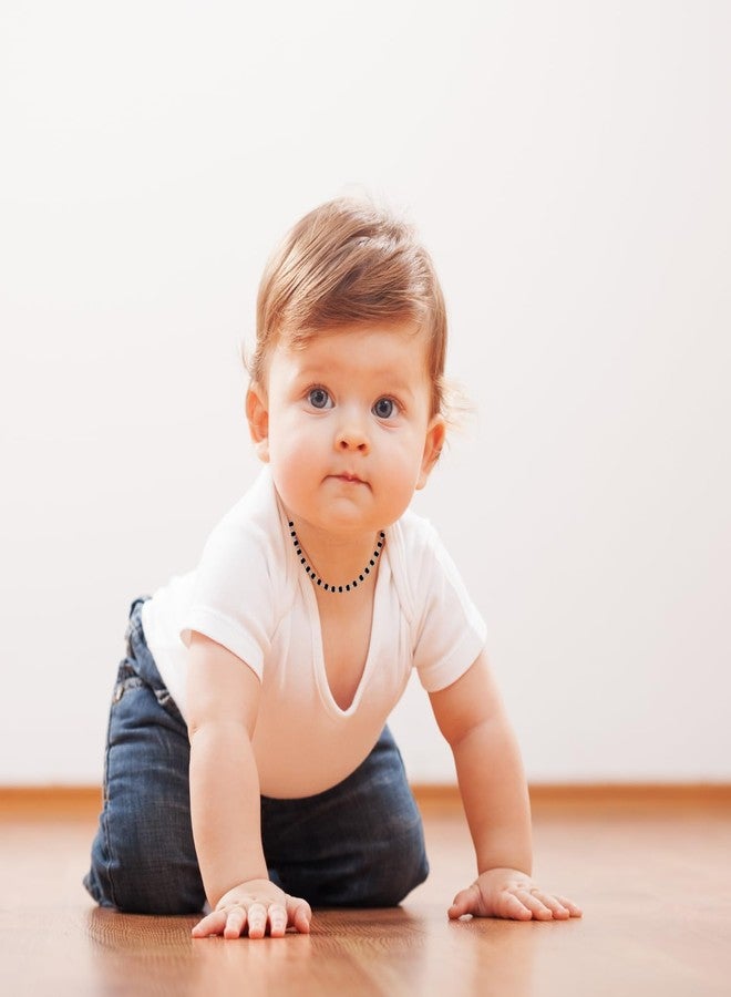 DARSHRAJ Handmade 925 Sterling Silver Wire Double Looping Chain | Silver Wire Chain with Black Beads | Stylish Chain for Baby Girls | Baby Boys | Adjustable Chain - Image 5