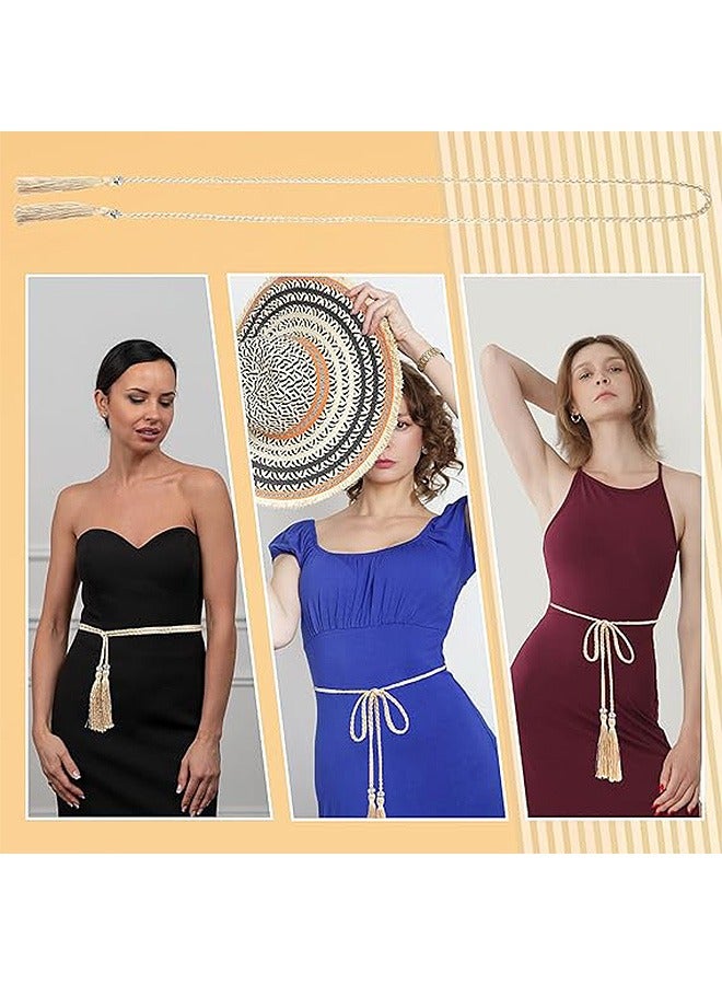 Zoreya Tassel Braided Belts, Fashion Braid Waist Belt, for Skirt Dress Skirts Shorts - Image 5