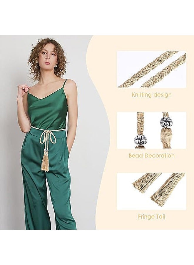 Zoreya Tassel Braided Belts, Fashion Braid Waist Belt, for Skirt Dress Skirts Shorts - Image 3