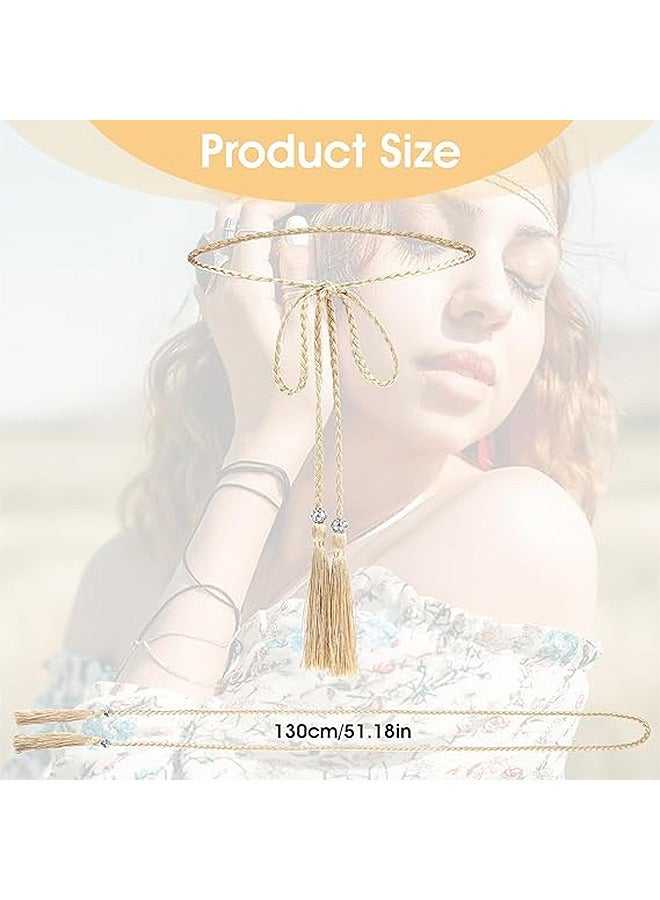 Zoreya Tassel Braided Belts, Fashion Braid Waist Belt, for Skirt Dress Skirts Shorts - Image 2
