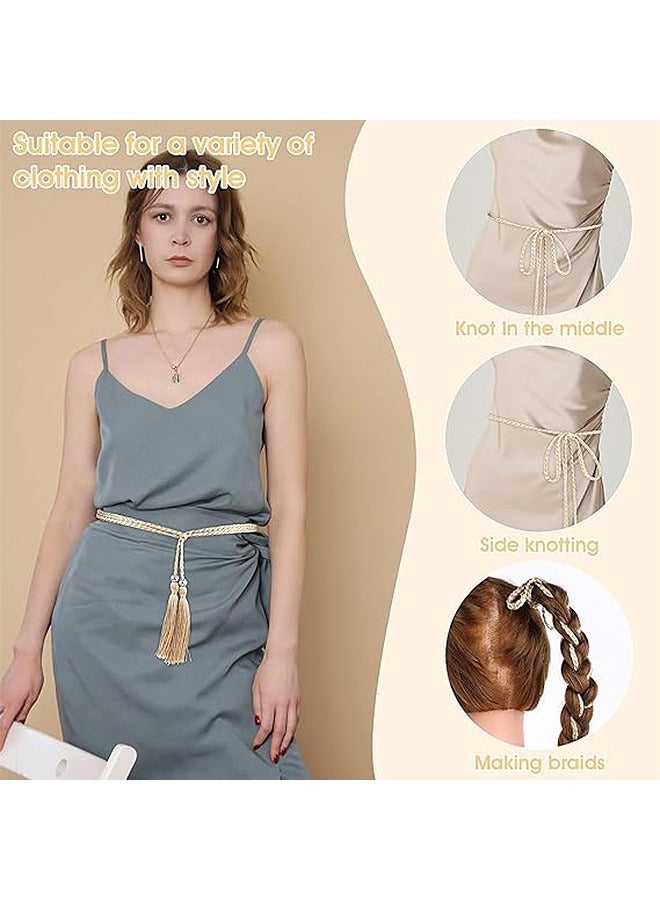 Zoreya Tassel Braided Belts, Fashion Braid Waist Belt, for Skirt Dress Skirts Shorts - Image 4