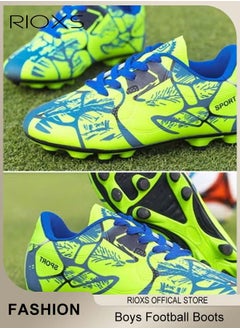 RIOXS Boys Football Boots Trainers,Unisex Soccer Trainers,Kids Professional Soccer Cleats Shoes,Competition Training Shoes,Non-Slip Sneakers For Kids Youth And Adults,Athletic Outdoor Sports Shoes For Running Football,Indoor Firm Ground Lace-Up Soccer Shoes  - Image 5