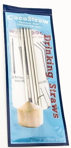 CocoStraw 4 LONG Stainless Steel Straws fits 30 oz Yeti Tumbler Rambler Cups - CocoStraw Brand Drinking Straw - Image 4