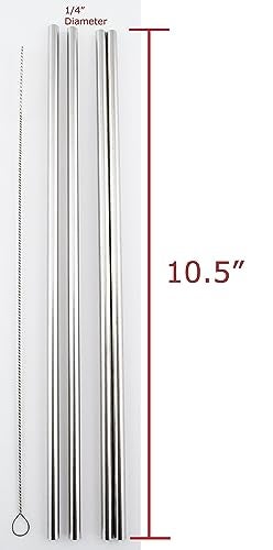 CocoStraw 4 LONG Stainless Steel Straws fits 30 oz Yeti Tumbler Rambler Cups - CocoStraw Brand Drinking Straw - Image 5