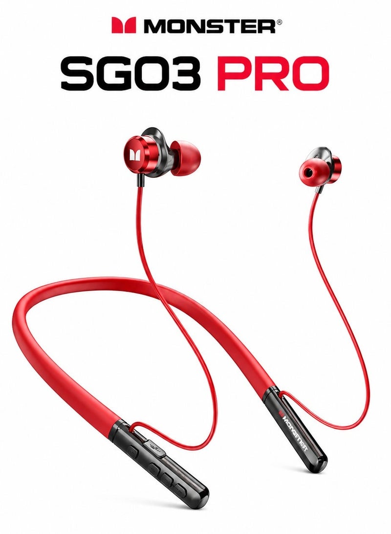 Monster AIRMARS SGO3 Pro Wireless Earphone Bluetooth Magnetic attraction Neckband Headphone Waterproof HIFI Sound Sport Headset - Image 1
