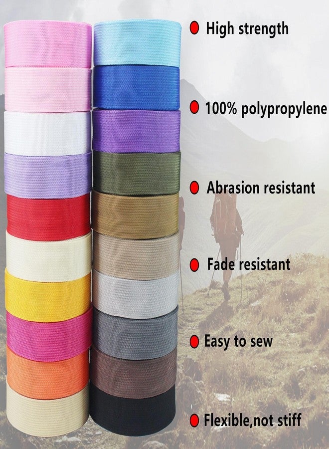 ZHFMLY 1.5 Inch Webbing Straps 40 Yards (108 Ft) - 20+ Assorted Colors Wide Polypropylene Webbing for Dog Collars, Belt, Backpack Straps, Luggage Repair, Sewing,DIY Crafts | Vibrant Colors - Image 4