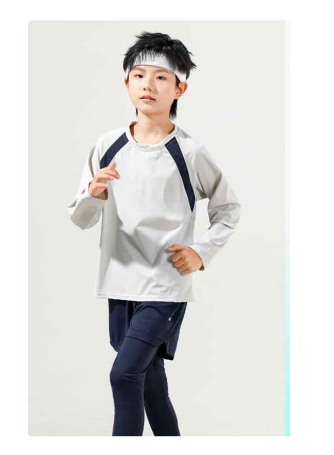 Children's Long Sleeved Long Pants Two-Piece Running Basketball Training Quick Drying Sports Suit  - Image 1