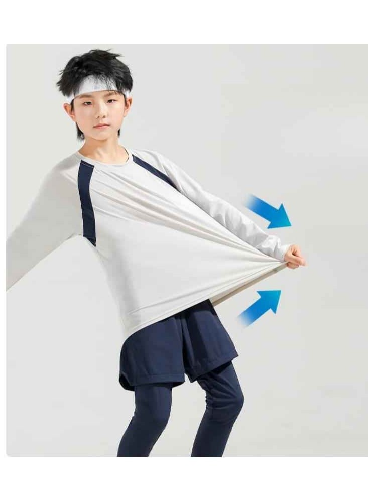 Children's Long Sleeved Long Pants Two-Piece Running Basketball Training Quick Drying Sports Suit  - Image 2