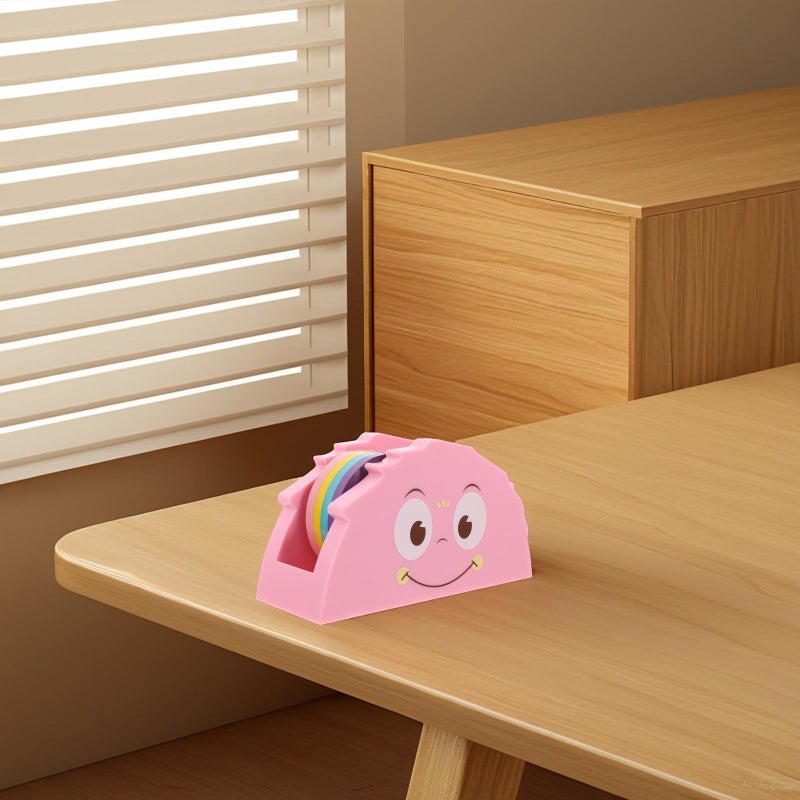 Veemoon Mini Tape Dispenser Set With Pink Monster Cutter Tape For School Desk Office Packing - Image 5