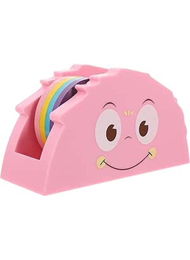 Veemoon Mini Tape Dispenser Set With Pink Monster Cutter Tape For School Desk Office Packing - Image 1