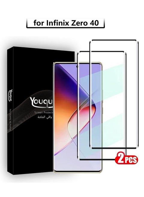 2 Pack 9H Screen Protector for Infinix Zero 40 5G, Ultra slim HD Premium Tempered Glass Screen Protector