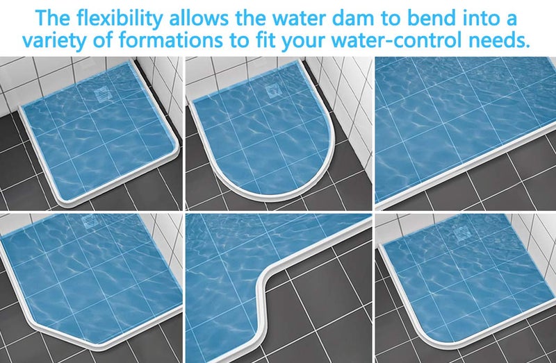 AxPower New Collapsible 67 Inch Shower Threshold Water Dam Collapsible Bath Shower Barrier Water Stopper Retention System Dry and Wet Separation for Bathroom Kitchen and More (5.6ft) - Image 5