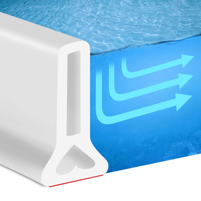 AxPower New Collapsible 67 Inch Shower Threshold Water Dam Collapsible Bath Shower Barrier Water Stopper Retention System Dry and Wet Separation for Bathroom Kitchen and More (5.6ft) - Image 1